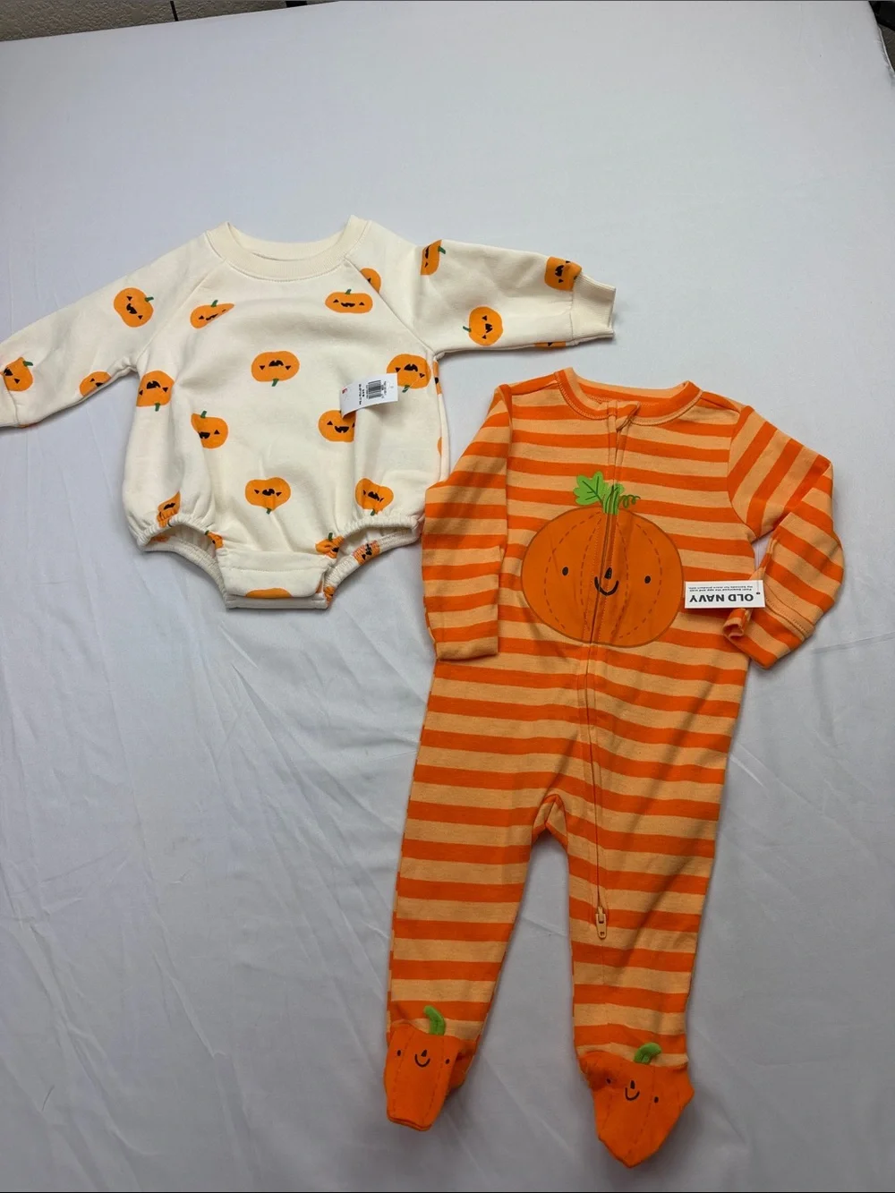 Old Navy Pumpkin-Print & Striped Baby lot.